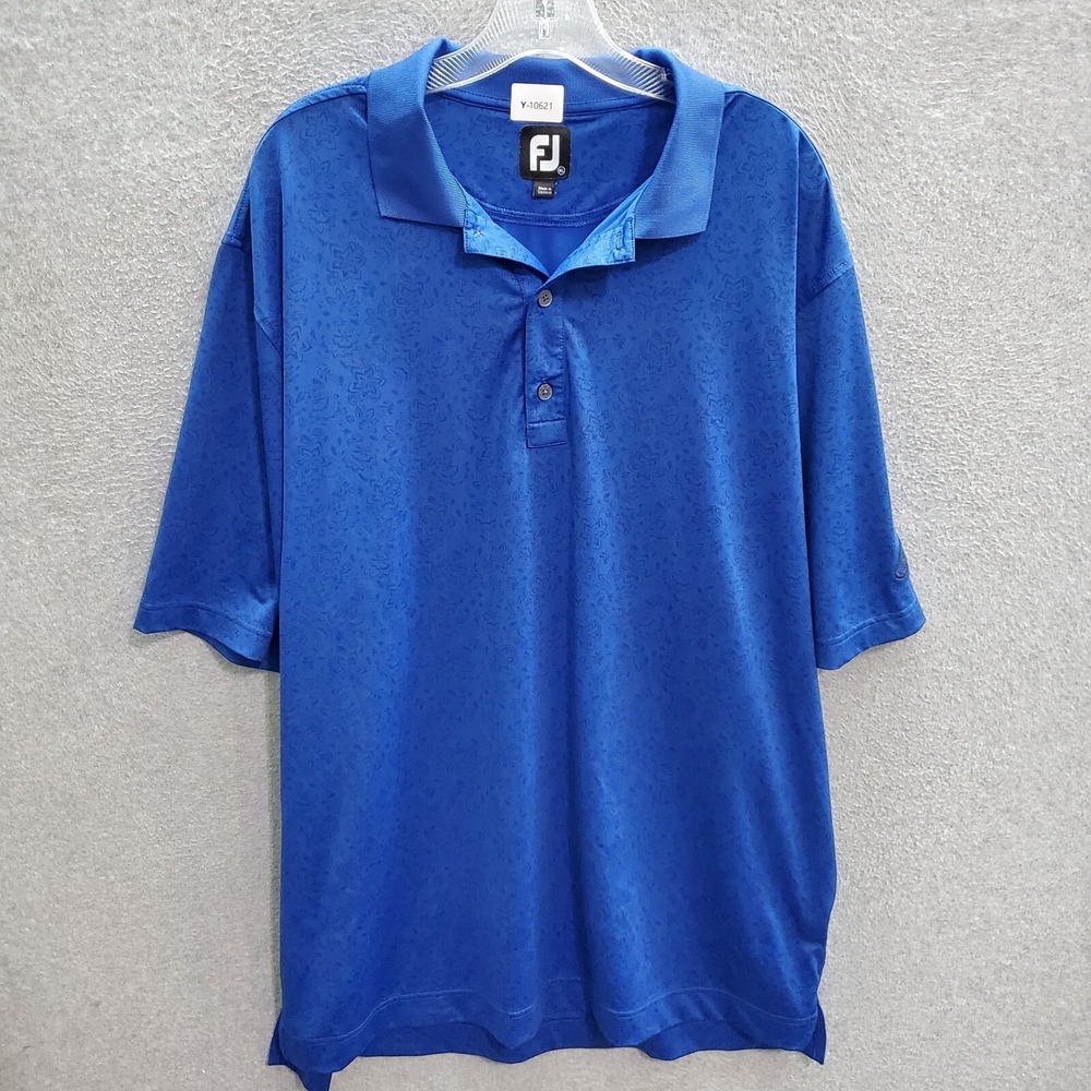 FootJoy Men Polo Shirt XL‎ Blue River View Golf & Country Club Logo Short Sleeve